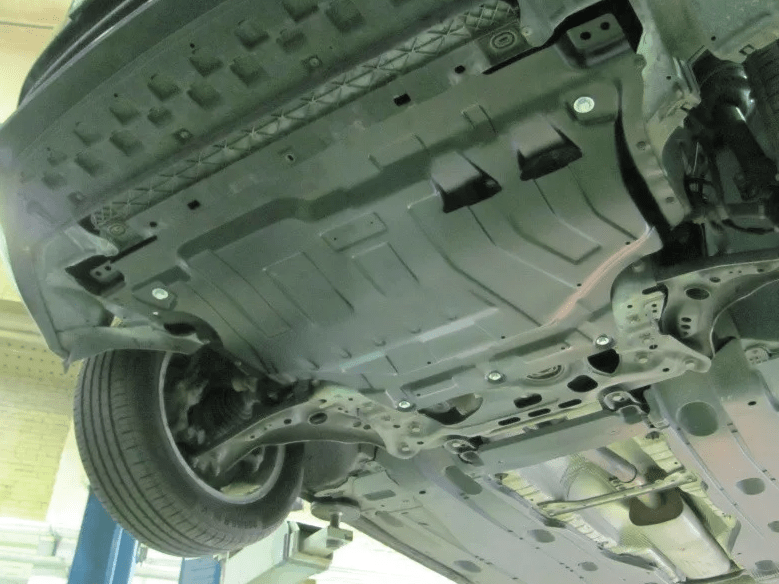 Крепление защиты картера